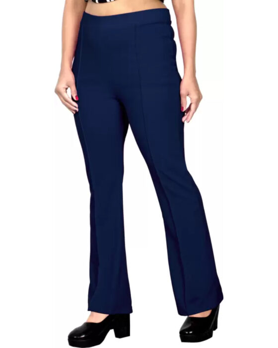 Buy Mast & Harbour Women Navy Blue Checked Formal Trousers - Trousers for  Women 1454594 | Myntra