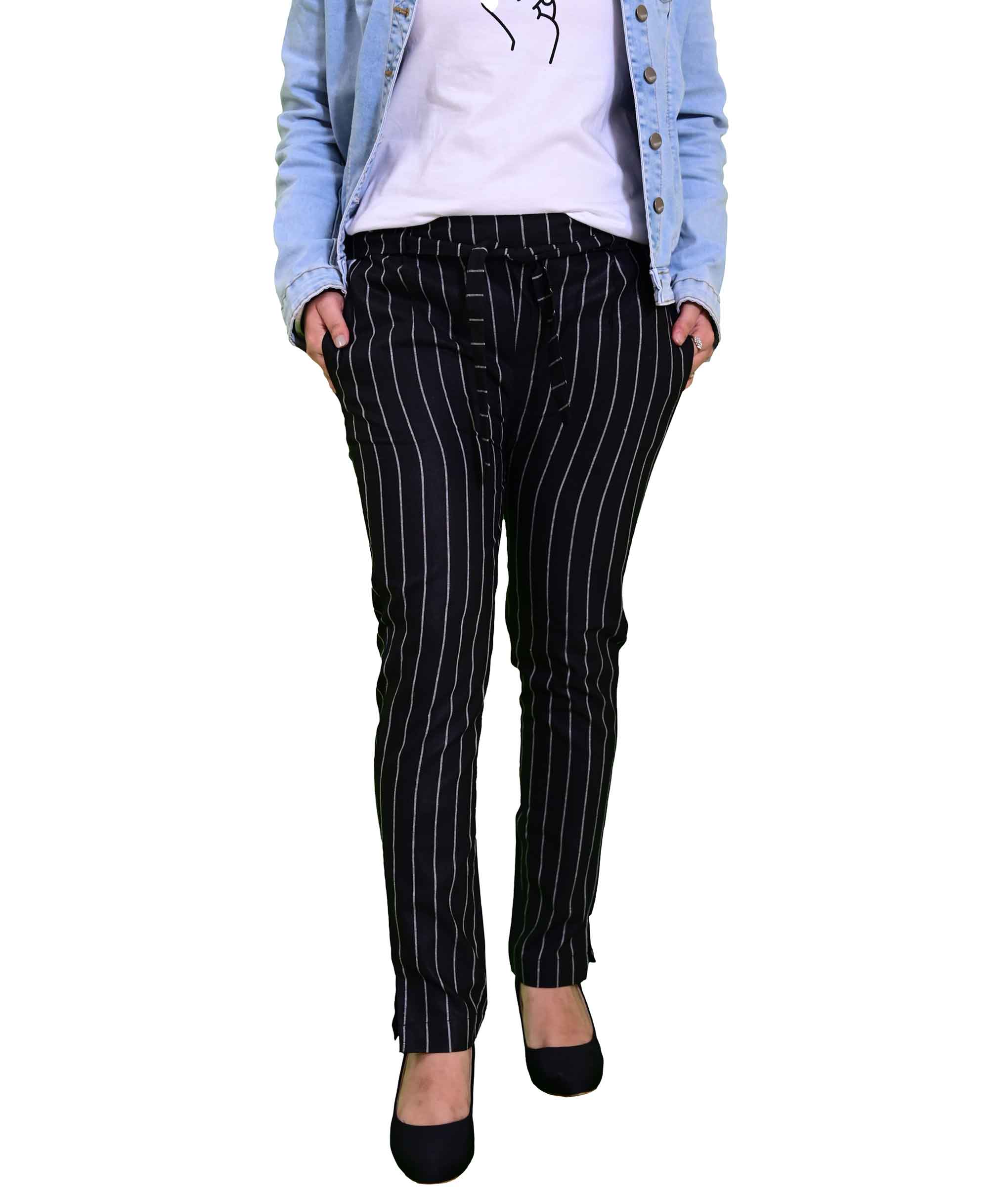 Striped linen-blend trousers - Women | Mango United Kingdom-anthinhphatland.vn