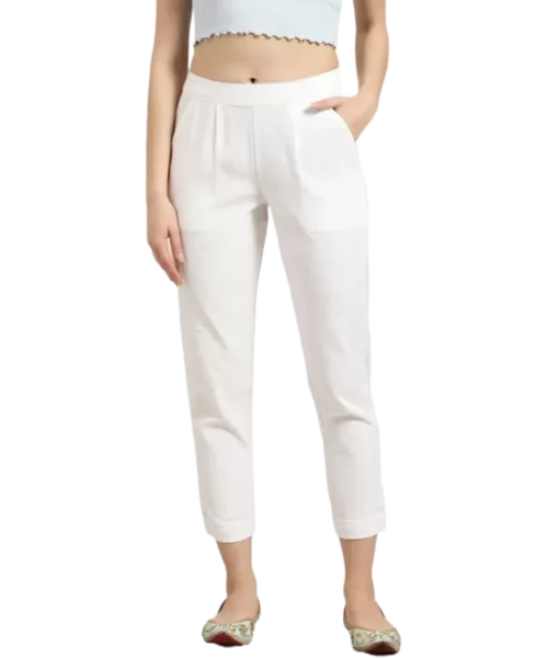 Addilyn White Cotton-Blend Tailored Straight-Leg Split Trousers – Club L  London - USA